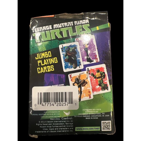 Nickelodeon Teenage Mutant Ninja Turtles Jumbo Playing Cards 54 Total Brand New - Picture 3 of 3